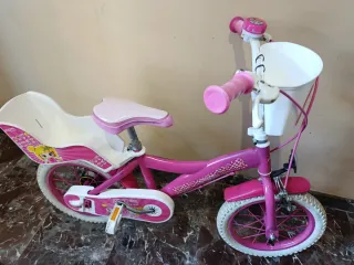 Bicicleta niña rosa con cesta