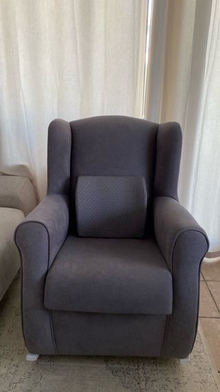 Poltrona per l'allattamento / dondolo grigio