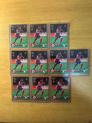 10 CROMOS LAMINE YAMAL ROOKIE TOPPS NOW UCL DEBUT