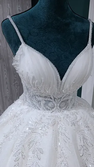 Vestido de Novia Blanco con Pedrería