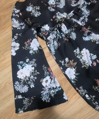 Vestido Negro Estampado Flores