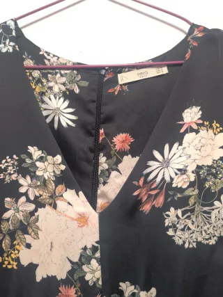 Vestido Negro Estampado Flores