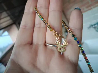 Braccialetto tennis pietre colorate con charm renn