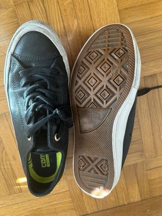 Converse All Star, Negro Satinado, talla 38