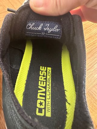 Converse All Star, Negro Satinado, talla 38