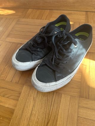 Converse All Star, Negro Satinado, talla 38