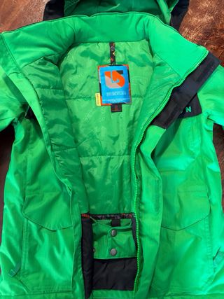 Chaqueta de esquí Burton verde y negra