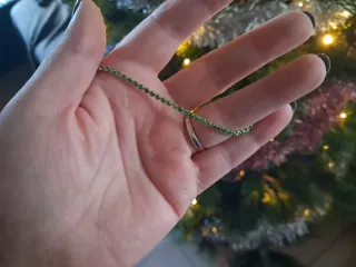 Braccialetto tennis verde peacock oro