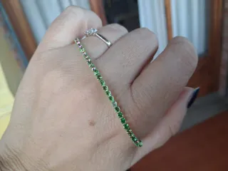 Braccialetto tennis verde peacock oro