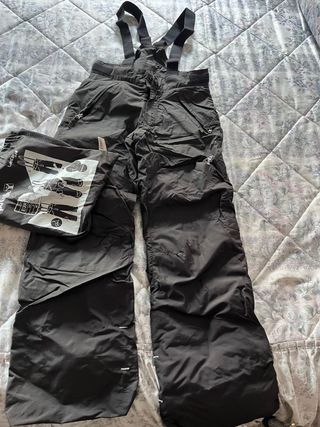 Pantaloncini da sci neri con bretelle