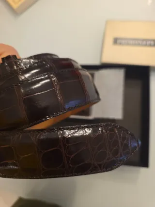 Cintura e portafoglio in pelle vero coccodrillo