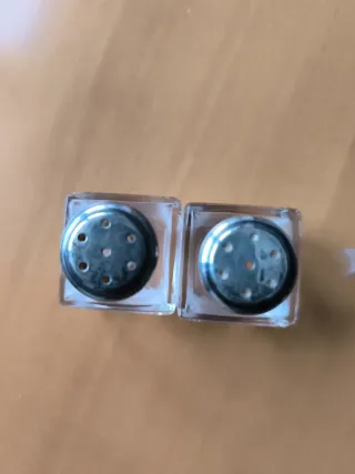 Set Coppia Sale e Pepe Vetro e tappo in argento