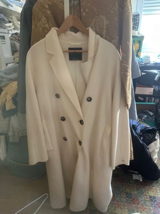 Abrigo Massimo Dutti Blanco Talla L