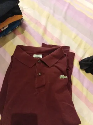 Polo manga larga Lacoste rojo