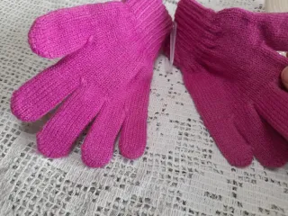 Guanti bambina fucsia strass