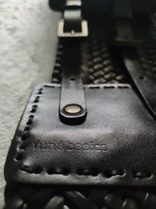 Cinturón fajín Fun&Basics negro trenzado