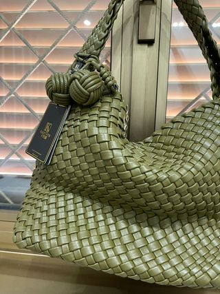 Borsa donna intrecciata verde petrolio