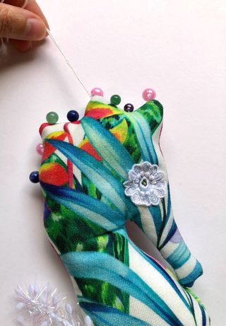 Escultura Caballito de Mar Textil Colorido