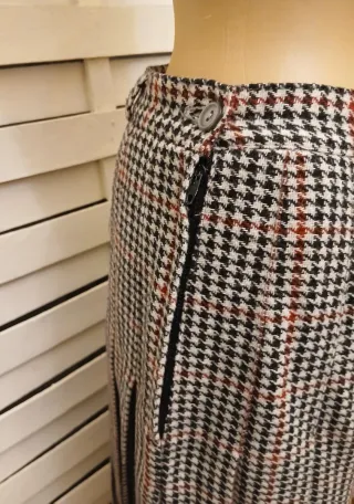 Gonna Vintage Plissettata Quadri Anni 70