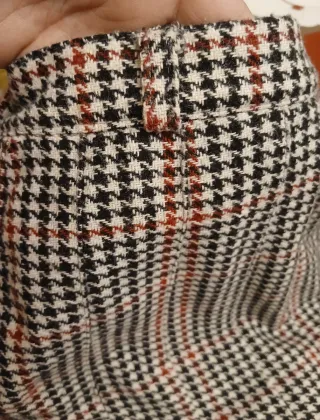 Gonna Vintage Plissettata Quadri Anni 70