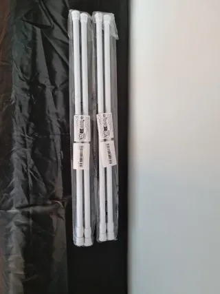 4 Aste allungabili in alluminio bianco per tende