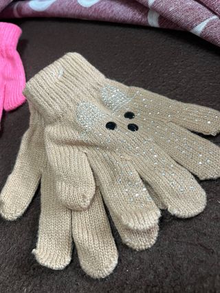 Guanti bambina strass e borchie