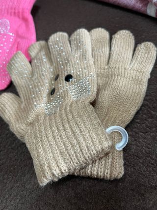 Guanti bambina strass e borchie
