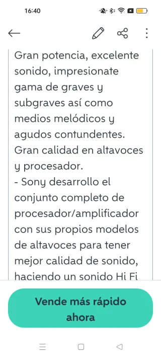 Espectacular equipo de Sonido Sony