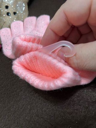 Guanti bambina rosa con strass