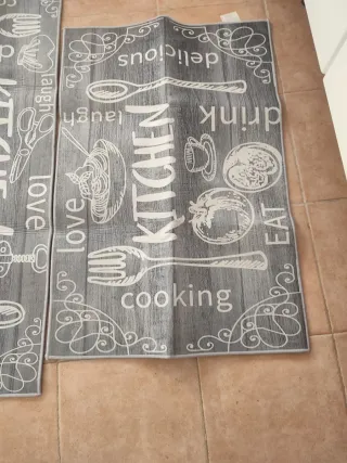 Tappeti da Cucina Grigio e Bianco