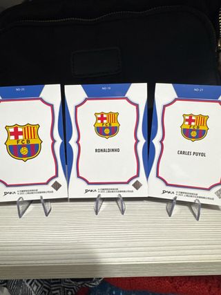 Lote 3 cromos FC Barcelona (Ronaldinho, Puyol)