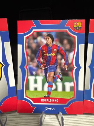 Lote 3 cromos FC Barcelona (Ronaldinho, Puyol)