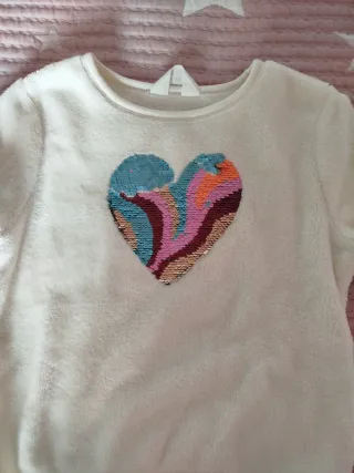 Sudadera corazón lentejuelas talla 4-6