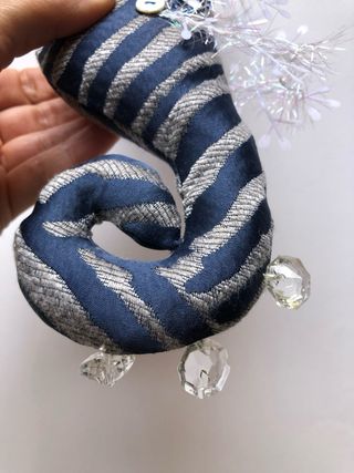 Caballito de mar textil azul gris