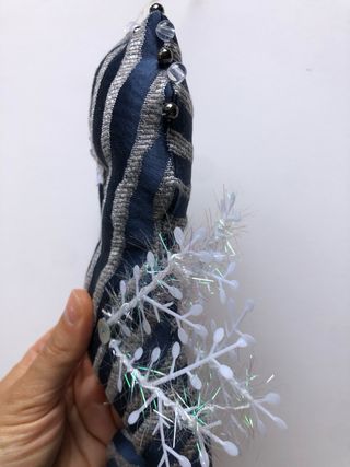 Caballito de mar textil azul gris