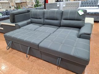 Sofá Cama Chaise Longue Gris 256x160cm