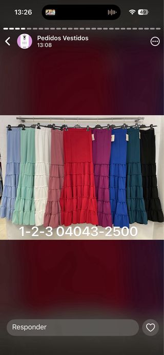 Falda flamenca volantes negra Talla S