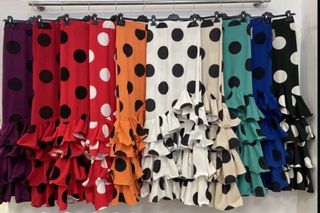 Falda flamenca volantes negra Talla S