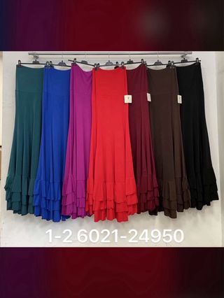 Falda flamenca volantes negra Talla S