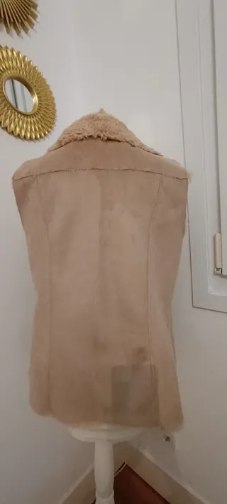 Chaleco Vila pelo beige talla única