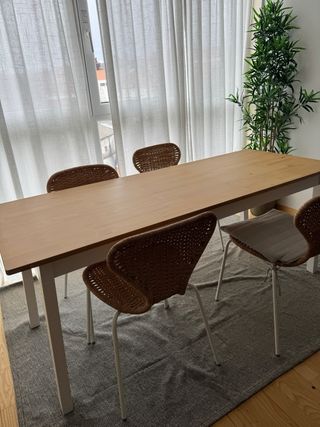 Pack 4 Sillas Mimbre y Metal