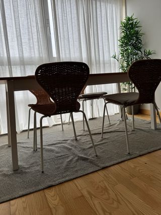 Pack 4 Sillas Mimbre y Metal