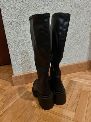 Botas altas negras tacón plataforma