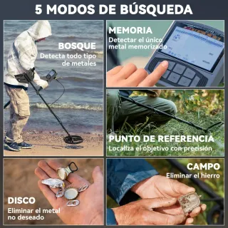 Detector de Metales 5 Modos Batería IP6