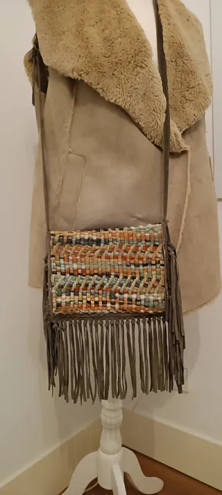 Bolso Day ante beige multicolor