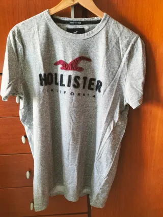 Camiseta Hollister Gris Talla M
