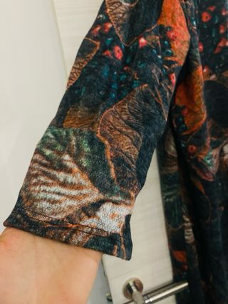 Chaleco largo estampado hojas mujer 4XL