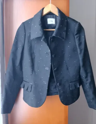 Chaqueta Aja Talla 40 Negro Lunares