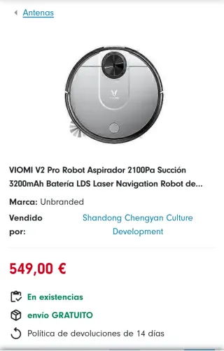 Robot Aspirador Xiaomi Viomi V2 Pro