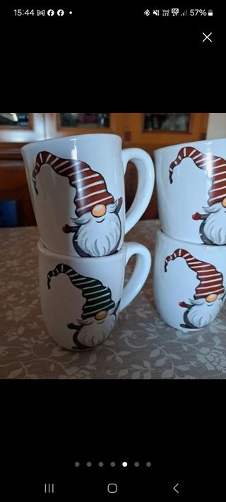 Set 4 Tazze Gnomo Natale